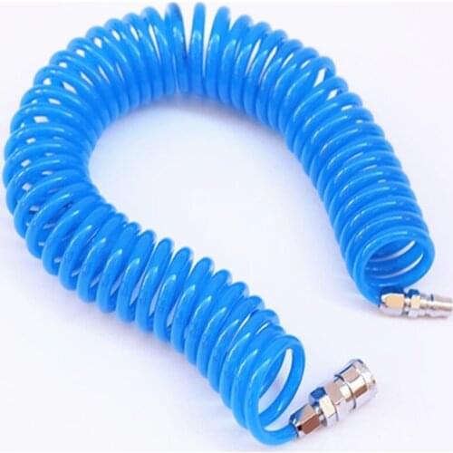 12m Pneumatic Hose 8*5 with Joints, Air Compressor, PU Trachea, Explosion-proof Super Soft Automatic Telescopic Spring Tube