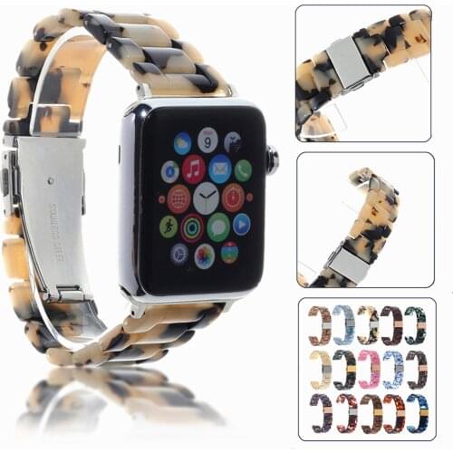 Colorful Resin Clock Strap for Apple Watch Band Series SE/6/5/4/3/2 Lightweight Replacement Bracelet for iWatch 40/44mm 38/42mm