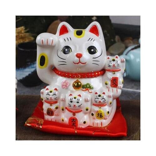 A Family Carnival Japan Lucky Cat Decoration Ceramics Lucky Cat Piggy Bank Opening Home piggy shop ornaments ceramic