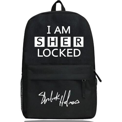 I am Sherlock Bag Name Print Boys Girls School Book Bag Sherlock Backpack Cosplay Sherlock Backpack Gift