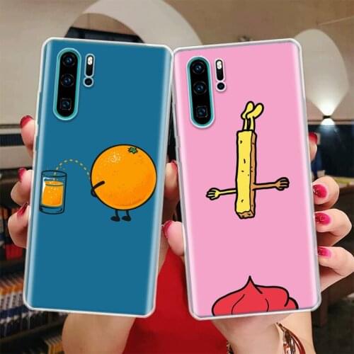 Funny Cartoon Food Egg Biscuits Silicon Phone Case For Huawei Honor 10 9 20 Lite Y5 Y6 Y7 Y9 9X 8X 8S 8A 7X 7A 7S Pro + 10i20i C