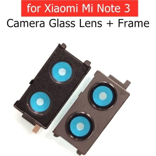 For Xiaomi Mi Note 3 Back Rear Camera Glass Lens with Frame Holder with 3M Glue Replacement Repair Spare Parts