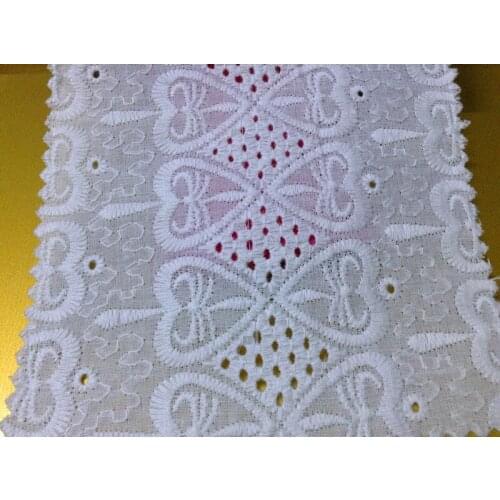 100% cotton woven fabric with hollow-out heart embroidery,garden style fabric, XERY-S2055
