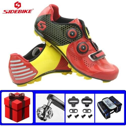 Carbon Cycling Sneakers Men Self-locking Sapatilha Ciclismo Mtb Riding Bicycle Shoes Add Pedals Ultra-light Breathable Footwear
