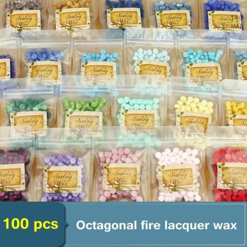 100pcs/bag Retro Octagonal Sealing Wax Pellets DIY Wedding Birthday Party Invitation Envelope Seal Stamp Making Wax Pellets