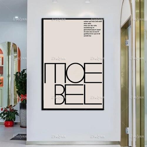 Exhibition Poster Furniture Made Of Wood And Steel Alvar Aalto Mies Van Der Rhoe 1957 Modern Home Decor Prints Wall Art Canvas