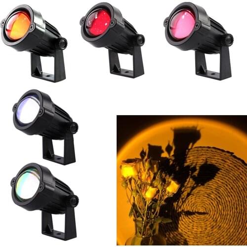Sunset Projection Lamp Rainbow Atmosphere Led Night Light Sunset Light For Bedroom Background Wall, Éclairage fantaisie, 선셋 조명