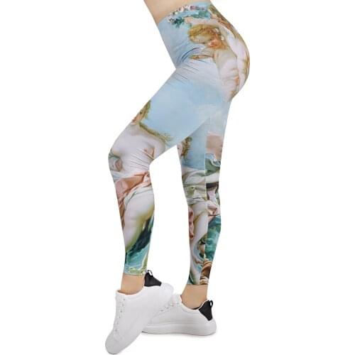 New Design Women Legging Oil Painting Printing Leggins Slim High Elasticity Legins Fitness Leggings Female Pants