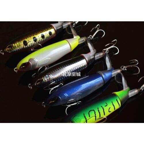 130MM/38G 1PCS Whopper Popper Topwater Fishing Lure Artificial Bait Hard Plopper Soft Rotating Tail Fishing Tackle Geer Pesca