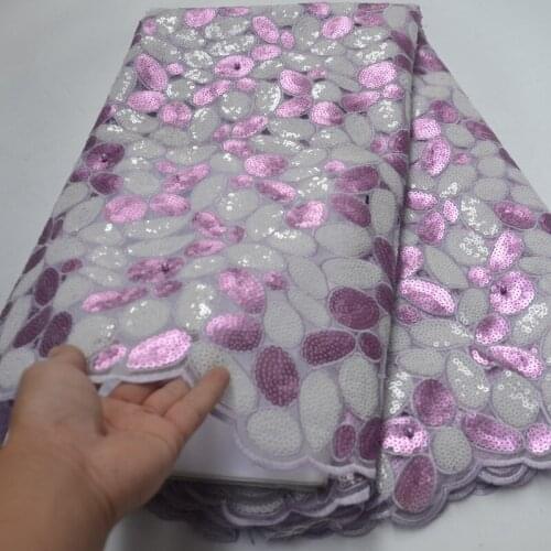 10 colors (5yards/pc) high quality white silver African organza lace fabric with excellent sequins embroidery 2020 newest OP143