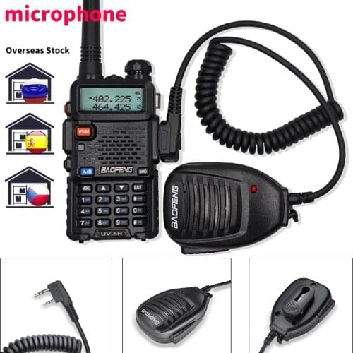100% Original Baofeng Walkie Talkie Microphone Speaker MIC PTT For UV-5R Pro UV 5R BF-888S UV 82 H7 Two Way Radio Accessories