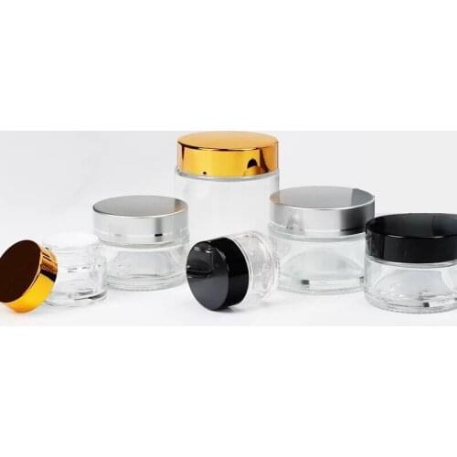 200pcs 10g amber glass cream jar,cosmetic container cream box bottles ,Cosmetic Jars gold lid glass bottle storage containers