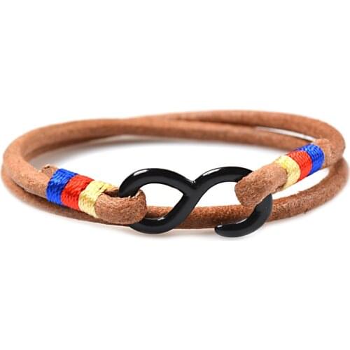 2020 New Fashion circular Leather Bracelet Men Bracelet for Women Jewelry Multilayer Leather Clasps Charm Bracelet