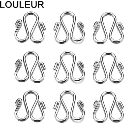 30Pcs Stainless Steel W Shape Bracelet Necklace Connector Bail Clasps Claw Charms Bracelet Hooks Crimps End DIY Jewelry making