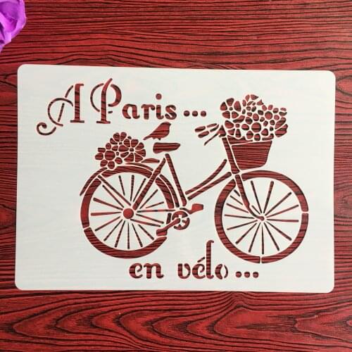 A4 29 * 21cm bicycle Mandala DIY Stencils Wall Painting Scrapbook Coloring Embossing Album Decorative Paper Card Template