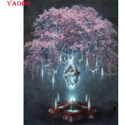 5D diamond painting Tree of life flower dream landscaper full square round drill diamond embroidery decoration Diamond Mosaic