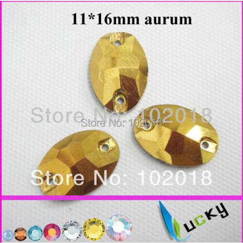 Free shinpping 16*11mm oval shape sew on aurum COLOR shine,shape as austria rhinestone oval