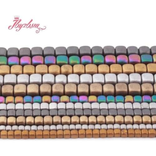 2,3,4,6mm Frost Cube Hematite Beads Loose Natural Stone Beads For DIY Necklace Bracelet Woman Gift Jewelry Making Strand 15"