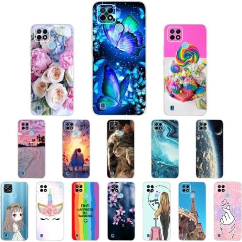 For Realme C21Y Case Oppo Realme C21Y RMX3261 Cover Fashion Cartoon Transparent Phone Case ON Fundas Realme C 21 Y realmeC21Y