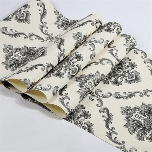 Beibehang European high-end living room bedroom sofa background wall 3d embossed wallpaper moisture-proof hotel project wall