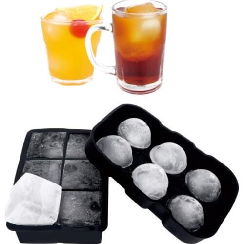 2021 6 Compartment Ice Cube Mold Food Grade Silicone Making Ice Mould For Whiskey Cocktail Home Kitchen Bar