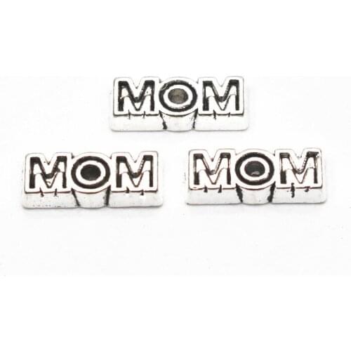 Hot selling 10pcs/lot MOM Floating charms Alloy Charms Living glass Memory Lockets DIY Jewelry