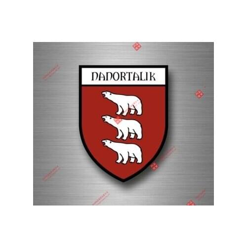 Interesting Car Sticker Decal Souvenir Car Coat Arms Shield City Travel Nanortalik Greenland Car Decal Decoration Laptop