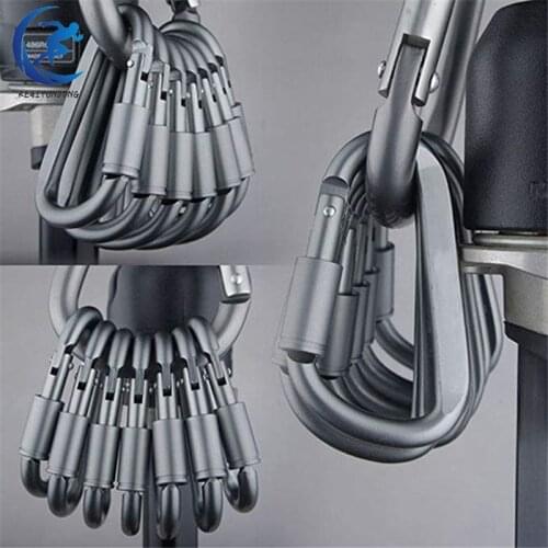 5Pcs/Lot Carabiner Clip Aluminum D Ring Locking Outdoor Survival Gear For Camping Mountaineering Hook EDC Mosqueton Carabiner