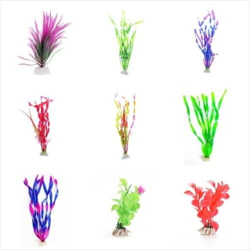 Beautiful Plastic Artificial Aquarium Plants Decoration Submersible Aquatic Fish Tank Grass Ornament Plant Aquarium Background