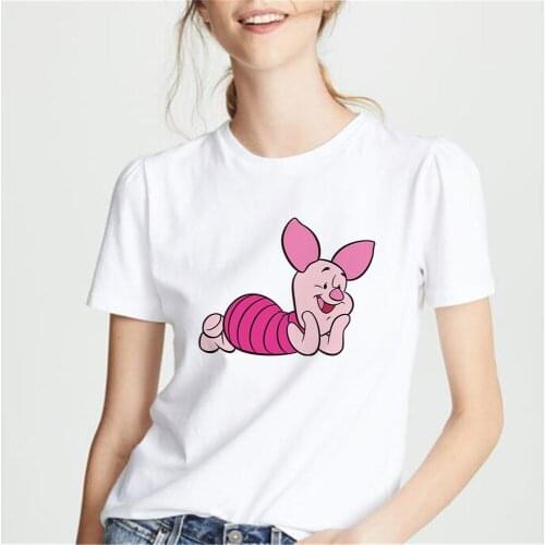 Disney Creative T Shirt Womens Best Friends Forever Tshirt Piglet Printed Streetwear Winnie The Pooh Tshirt Trendy Tee Dropship