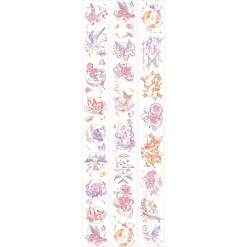 Flying Bird and Fish Washi Tape for Card Making Bullet Journal DIY Scrapbooking Decorative Sticker