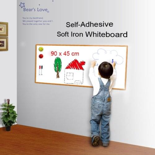 Magnetic Board Writing Board Self-Adhesive whiteboard Soft Iron Wall Sticker Flexible Erasable Drawing Board 90x45cm