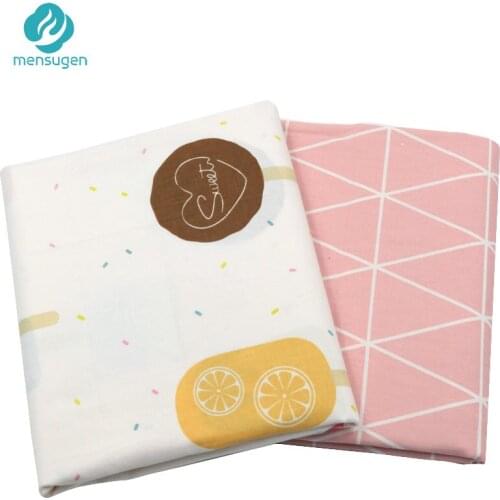 Mensugen Cute Cartoon Popsicle Twill 100% Cotton Fabric Meters for Quilting Baby Girl Bedding Sewing Material Telas to Patchwork