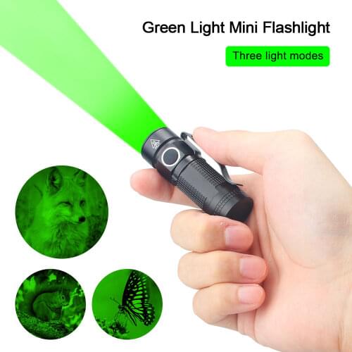 Mini LED White/Red Light UV Flashlight CLIP EDC Portable Hiking Tiny 3Modes Hunting Torch Waterproof Lamp+16340+USB Charger