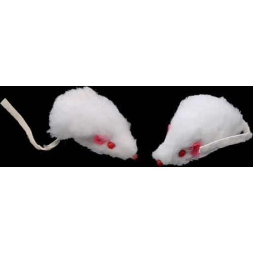 12PCS Short Hair Real Fur Mouse Cat Toys Pet Cat Kitty Black&White Plush Mouse Toys Cat Toys Pet Supplies