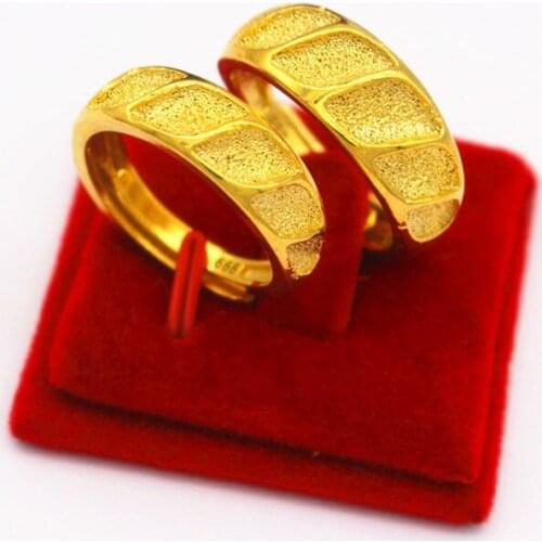 2021 New Unisex Frosted Cuff Ring Yellow Gold Filled Geometry Simple Fashion Couple Rings Mens Womens Jewelry