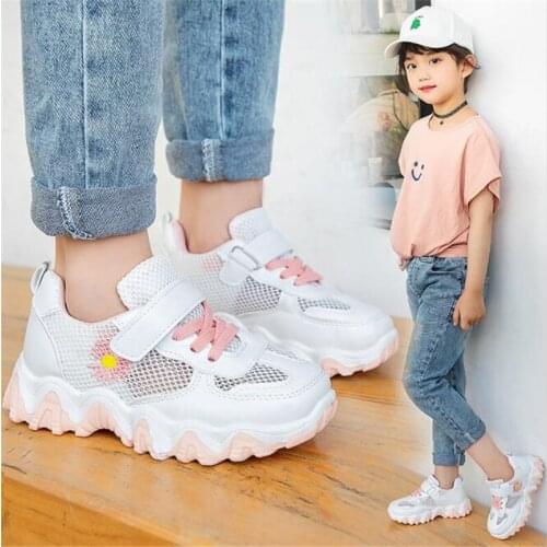 2021 summer new single net childrens sports shoes girls' breathable Little Daisy girls' students' soft sole mens running shoes