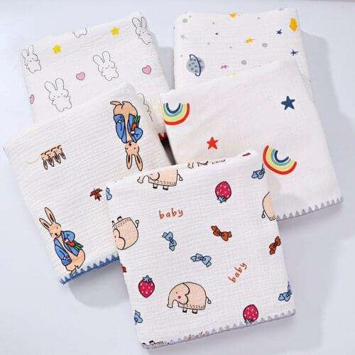 Newborn Air Condition Wrap Quilt Baby Spring Summer Cotton Gauze Cloth Print Thin Blanket Children Bath Towel Playmats New AB27