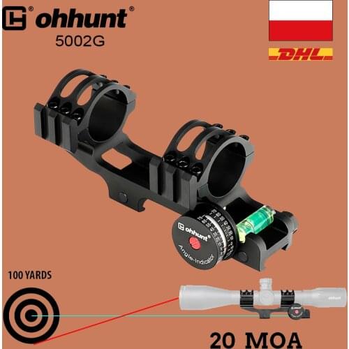 Ohhunt Hunting Scope Mount Ring 25.4mm 30mm Picatinny Rail Base with Angle Cosine Indicator Bubble Spirit Level for Riflescope