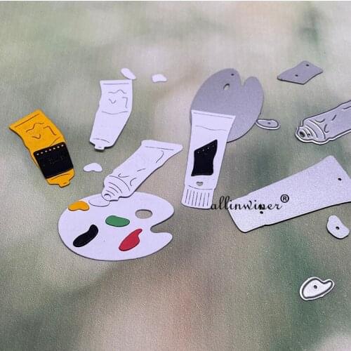 Paint color palette Metal Cutting Dies Stencils Die Cut for DIY Scrapbooking Album Paper Card Embossing