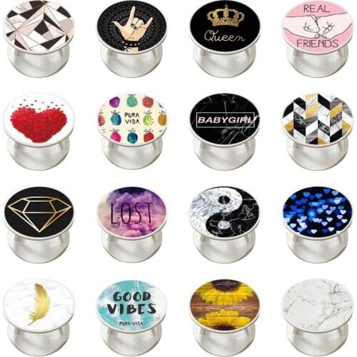 Luxury Finger Ring Mobile Phone Grip Holder For iPhone XS Huawei Samsung Round Phone Ring holder Car Mount Stand