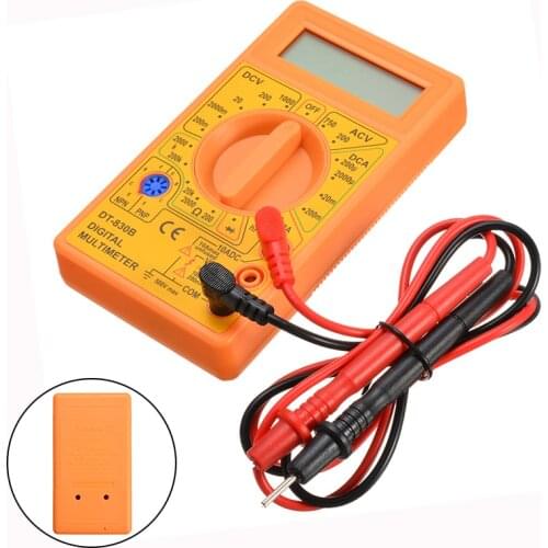 1pc Portable DT-830B Multimeter Yellow Digital LCD Multimeter AC 1000V DC 750V Voltmeter Ammeters Volt AC DC Meter Tester