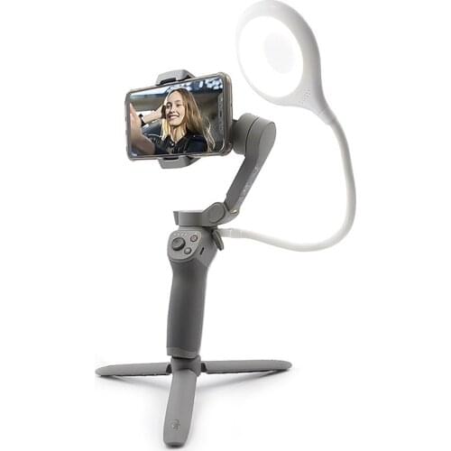 Adjustable USB Fill Light LED Selfie Ring Lamp Live Video Shooting Makeup Lighting for DJI OM4/ MOBILE 4 3 Handheld Gimbal