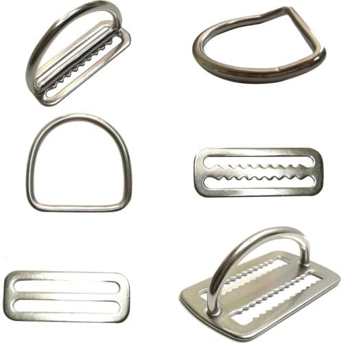 2" Stainless Steel Scuba Diving Weight Belt Slide Keeper D Ring Webbing Harness Belt Retainer Stopper Freediving BCD Accessoires