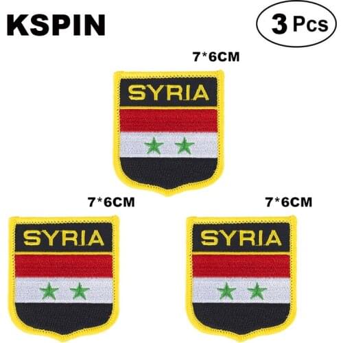 Syria Shiled Shape flag patches national flag patches for Cothing DIY Decoration