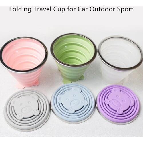 Folding Cups 270ml BPA FREE Food Grade Water Cup Travel Silicone Retractable Portable Outdoor Coffee Tea Handcup Car Cup bottles