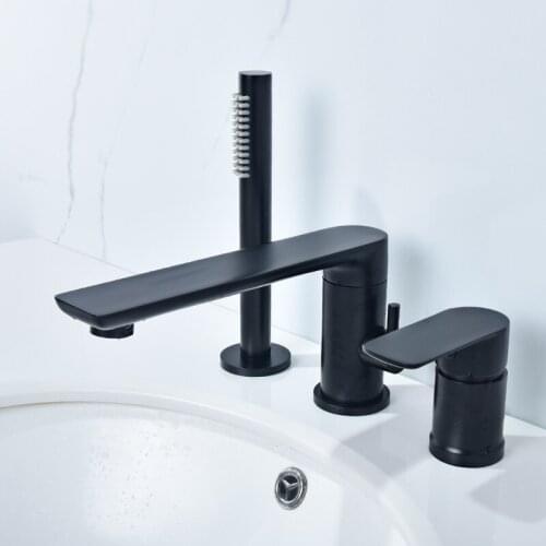 Shower faucet, black tub, shower shower, three holes, shower mixer sink