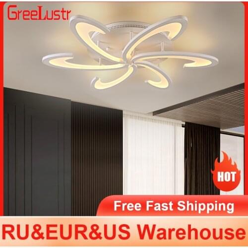 Modern Acrylic Led Chandelier Ceiling Lustre Lamp white color For Living Room Bedroom Chandelier Light Fixtures Indoor Lighting