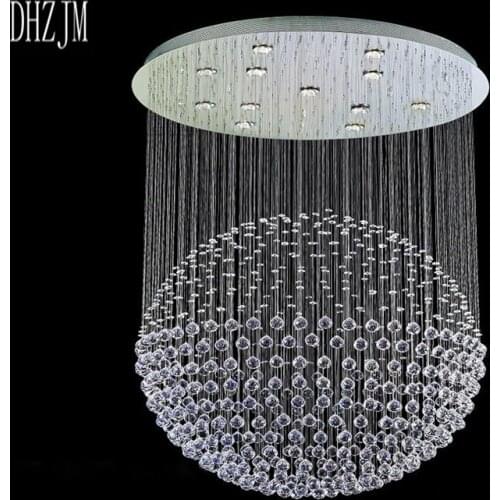 Modern Crystal Chandelier very big Lamp Lighting K9 Transparent Crystal Lustre led Pendant Lamp Art Gallery Painted