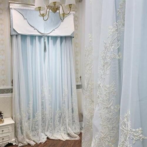 Modern Pastoral Simple European-style Polyester Cotton Printed for Living Room Bedroom Blackout Curtains Printed Tulle Curtains